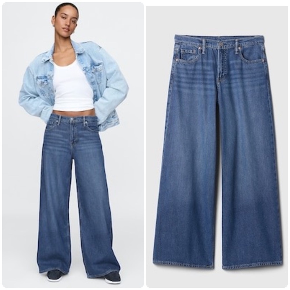 GAP Women’s Blue Denim Mid Rise Relaxed Slouchy UltraSoft Baggy Jeans Size 31